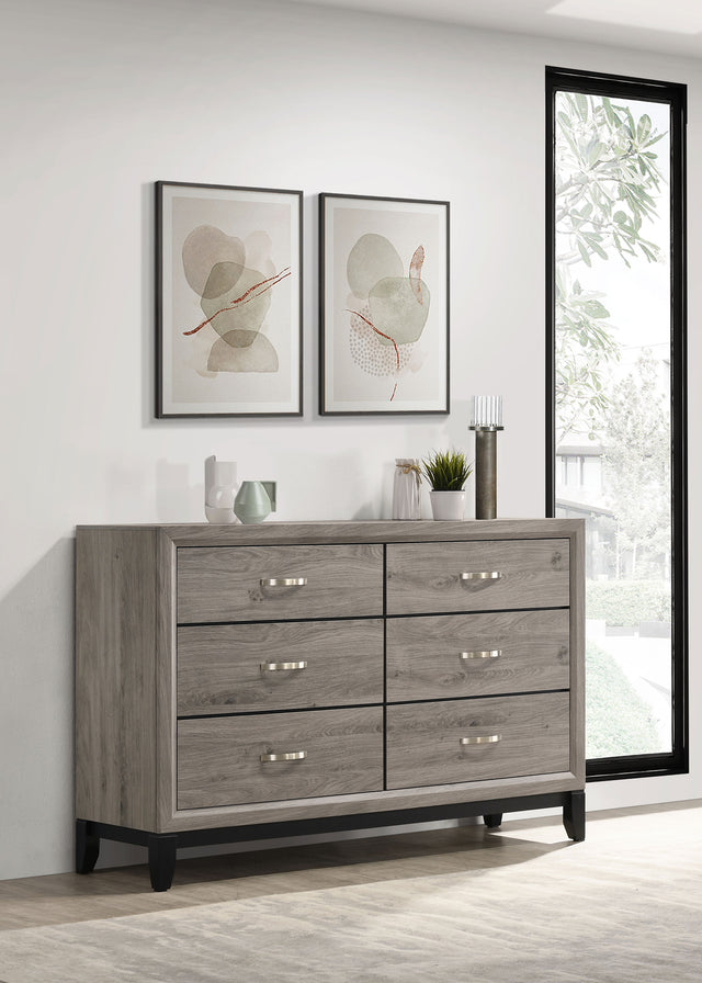 Watson Light Taupe 6-drawer Bedroom Dresser Cabinet - Ornate Home