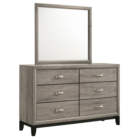 Watson Light Taupe 6-drawer Bedroom Dresser and Mirror - Ornate Home