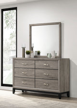 Watson Light Taupe 6-drawer Bedroom Dresser and Mirror - Ornate Home