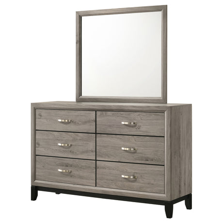 Watson Light Taupe 6-drawer Bedroom Dresser and Mirror - Ornate Home