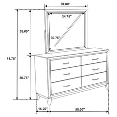 Watson Light Taupe 6-drawer Bedroom Dresser and Mirror - Ornate Home