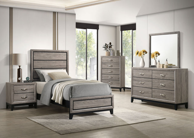 Watson Light Taupe Five-piece Twin Bedroom Set - Ornate Home