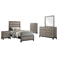 Watson Light Taupe Five-piece Twin Bedroom Set - Ornate Home