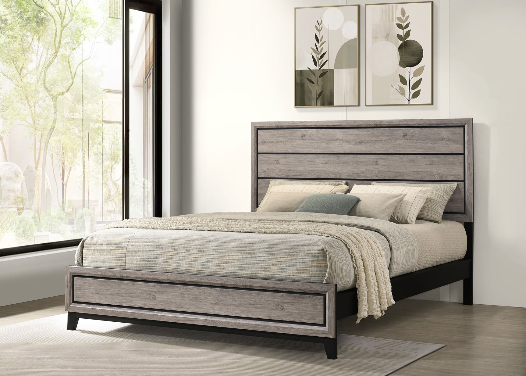 Watson Light Taupe Wood California King Panel Bed - Ornate Home