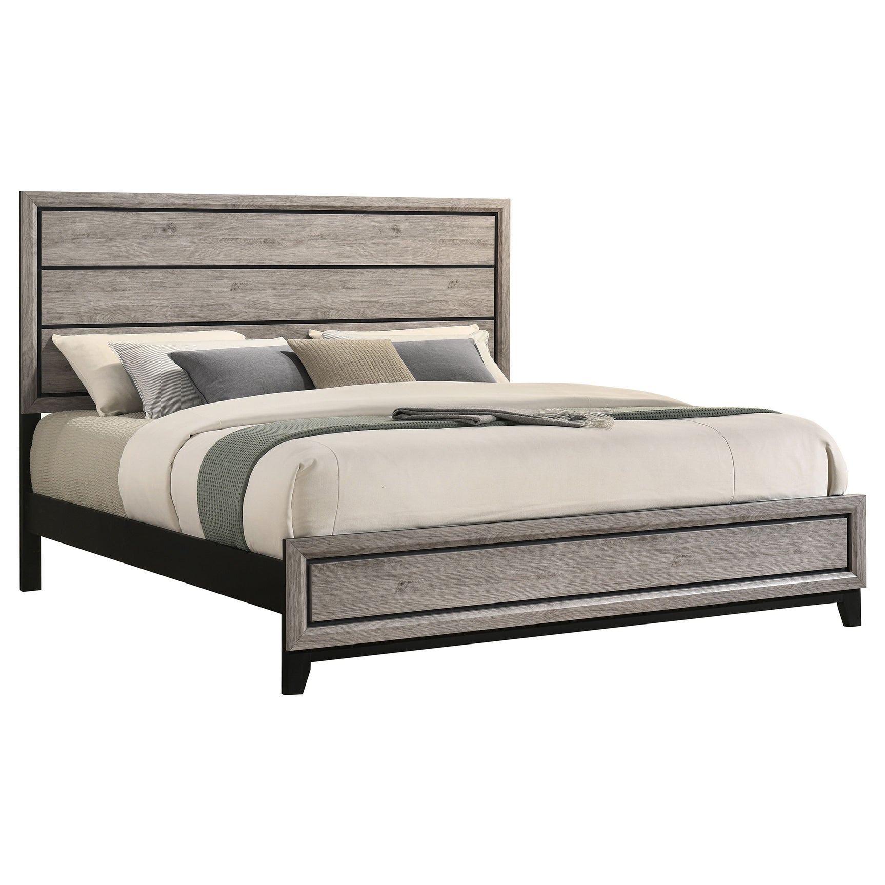 Watson Light Taupe Wood Eastern King Panel Bed - Ornate Home