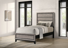 Watson Light Taupe Wood Twin Panel Bed - Ornate Home