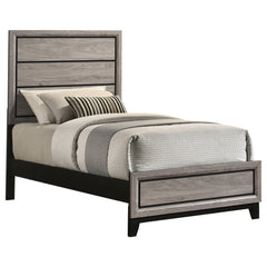 Watson Light Taupe Wood Twin Panel Bed - Ornate Home