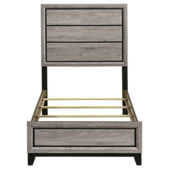 Watson Light Taupe Wood Twin Panel Bed - Ornate Home