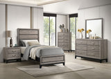 Watson Light Taupe Wood Twin Panel Bed - Ornate Home