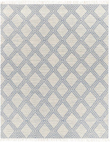Wausa Denim Trellis on Cream Cotton/wool Rug - Clearance - Ornate Home