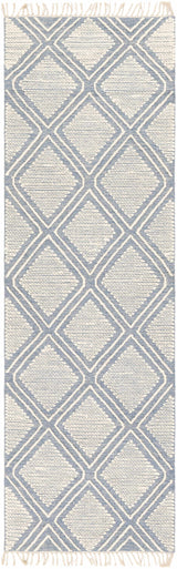 Wausa Denim Trellis on Cream Cotton/wool Rug - Clearance - Ornate Home