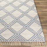 Wausa Denim Trellis on Cream Cotton/wool Rug - Clearance - Ornate Home