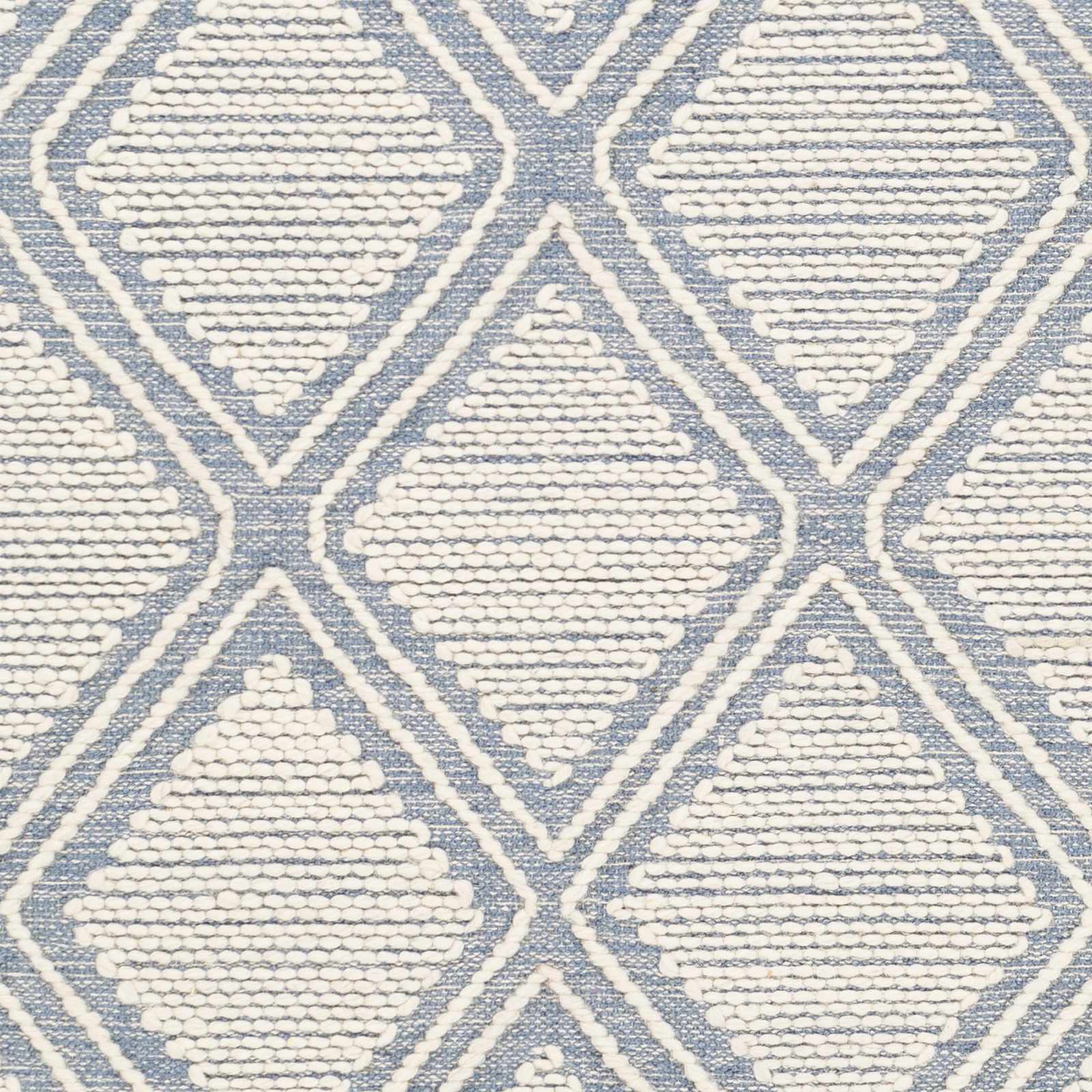 Wausa Denim Trellis on Cream Cotton/wool Rug - Clearance - Ornate Home