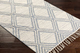 Wausa Denim Trellis on Cream Cotton/wool Rug - Clearance - Ornate Home