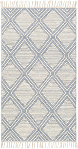Wausa Denim Trellis on Cream Cotton/wool Rug - Clearance - Ornate Home