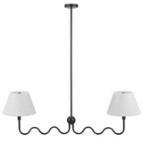 Wave Black Squiggle 2-Arm Pendant Light - Ornate Home