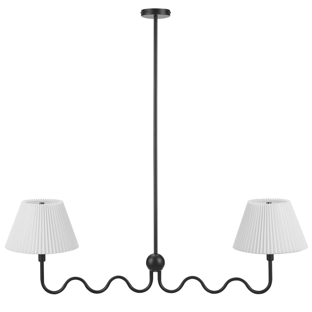 Wave Black Squiggle 2-Arm Pendant Light - Ornate Home