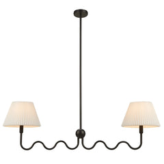 Wave Black Squiggle 2-Arm Pendant Light - Ornate Home