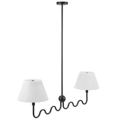 Wave Black Squiggle 2-Arm Pendant Light - Ornate Home