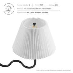 Wave Black Squiggle 2-Arm Pendant Light - Ornate Home