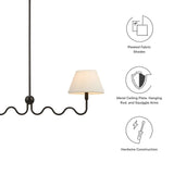 Wave Black Squiggle 2-Arm Pendant Light - Ornate Home