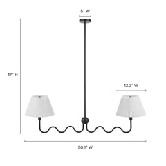 Wave Black Squiggle 2-Arm Pendant Light - Ornate Home