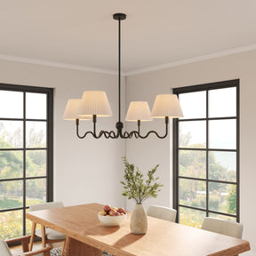 Wave Black Squiggle 4-Arm Pendant Light - Ornate Home