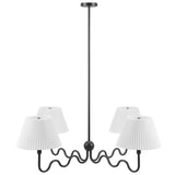 Wave Black Squiggle 4-Arm Pendant Light - Ornate Home