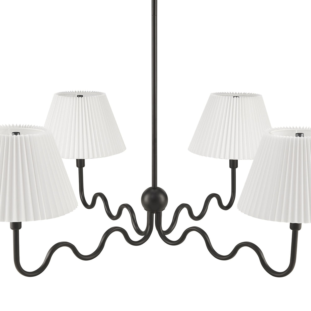 Wave Black Squiggle 4-Arm Pendant Light - Ornate Home