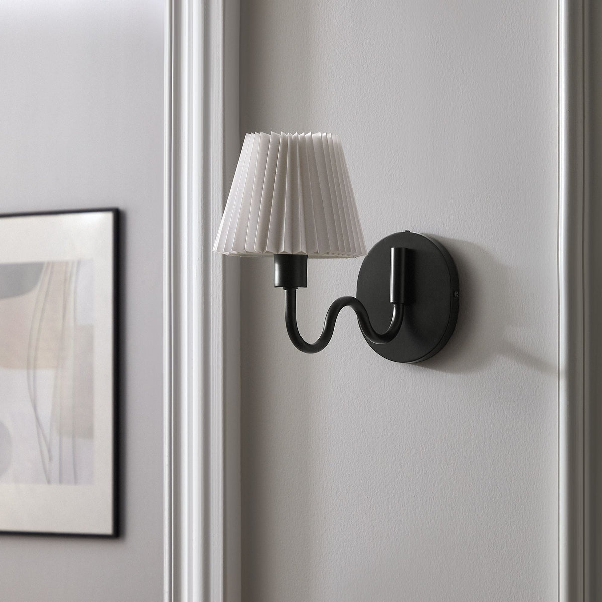 Wave Black Squiggle Arm Wall Sconce - Ornate Home