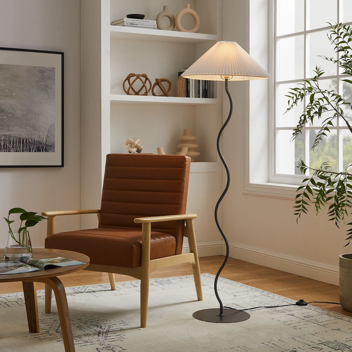Wave Black Squiggle Floor Lamp - Ornate Home