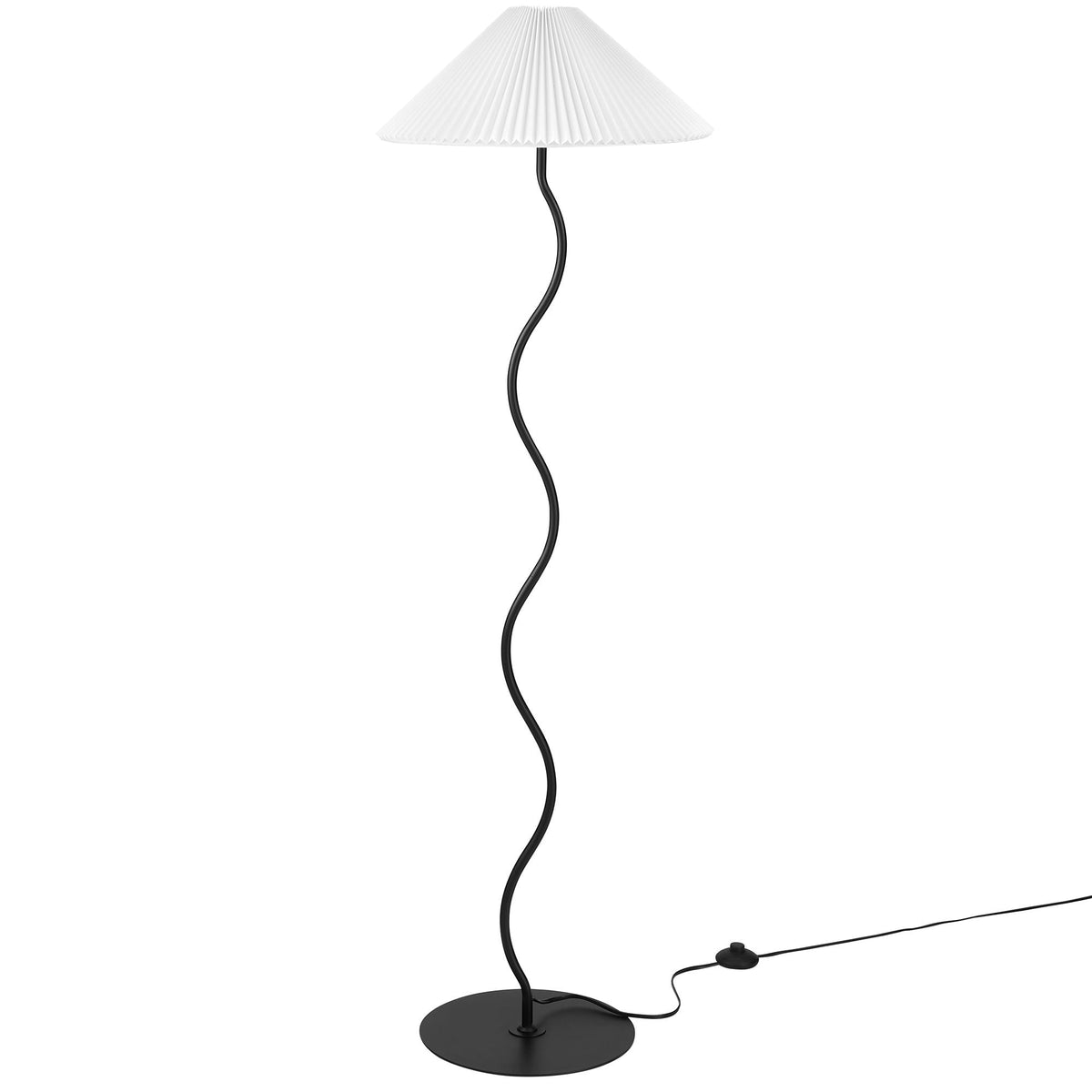 Wave Black Squiggle Floor Lamp - Ornate Home