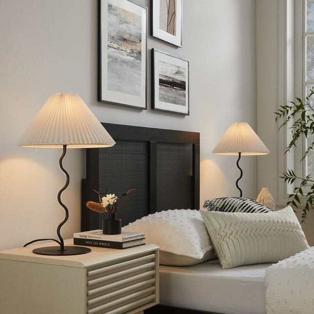 Wave Black Squiggle Table Lamp - Ornate Home