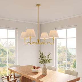 Wave Brass Squiggle 4-Arm Pendant Light - Ornate Home