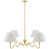 Wave Brass Squiggle 4-Arm Pendant Light - Ornate Home
