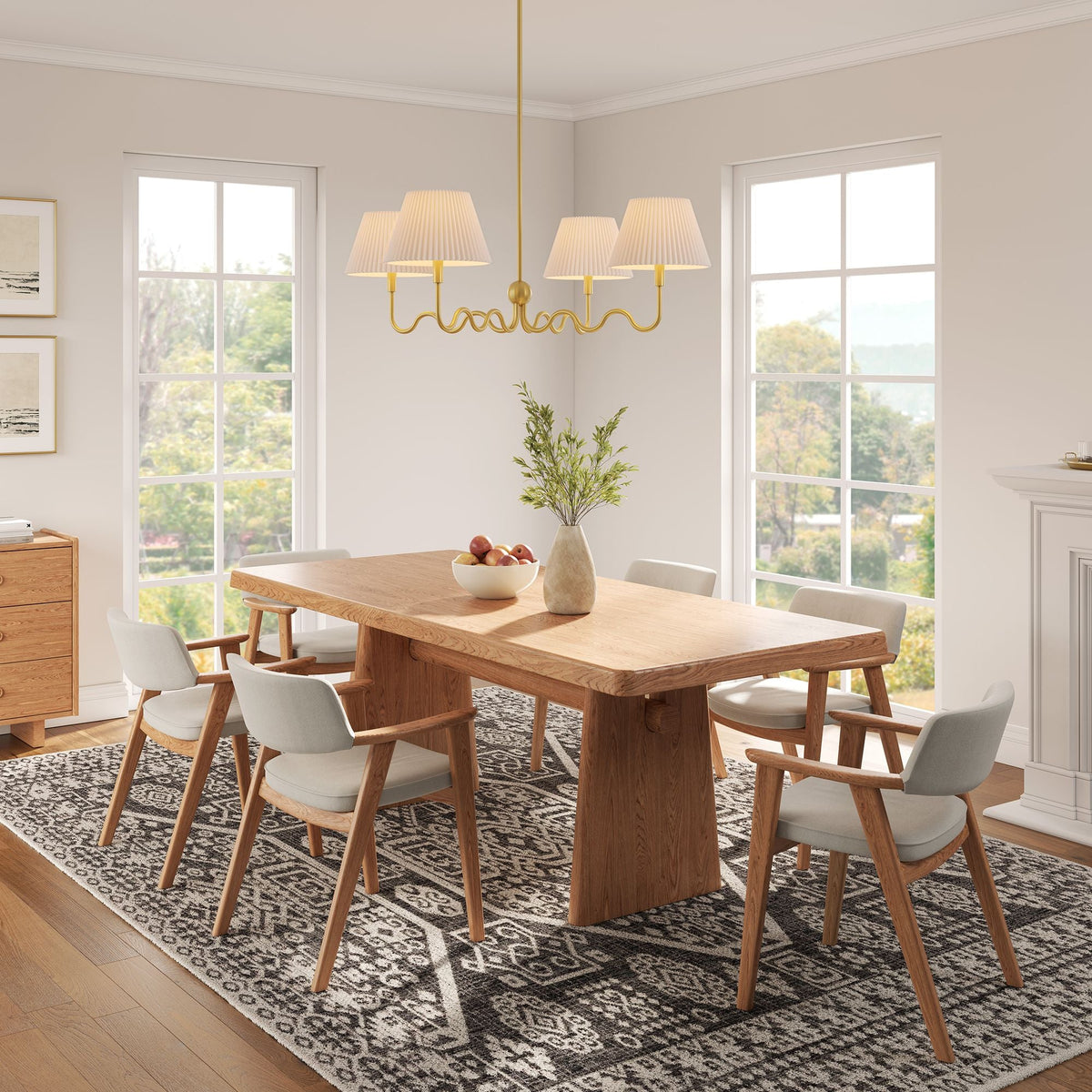 Wave Brass Squiggle 4-Arm Pendant Light - Ornate Home