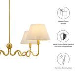 Wave Brass Squiggle 4-Arm Pendant Light - Ornate Home