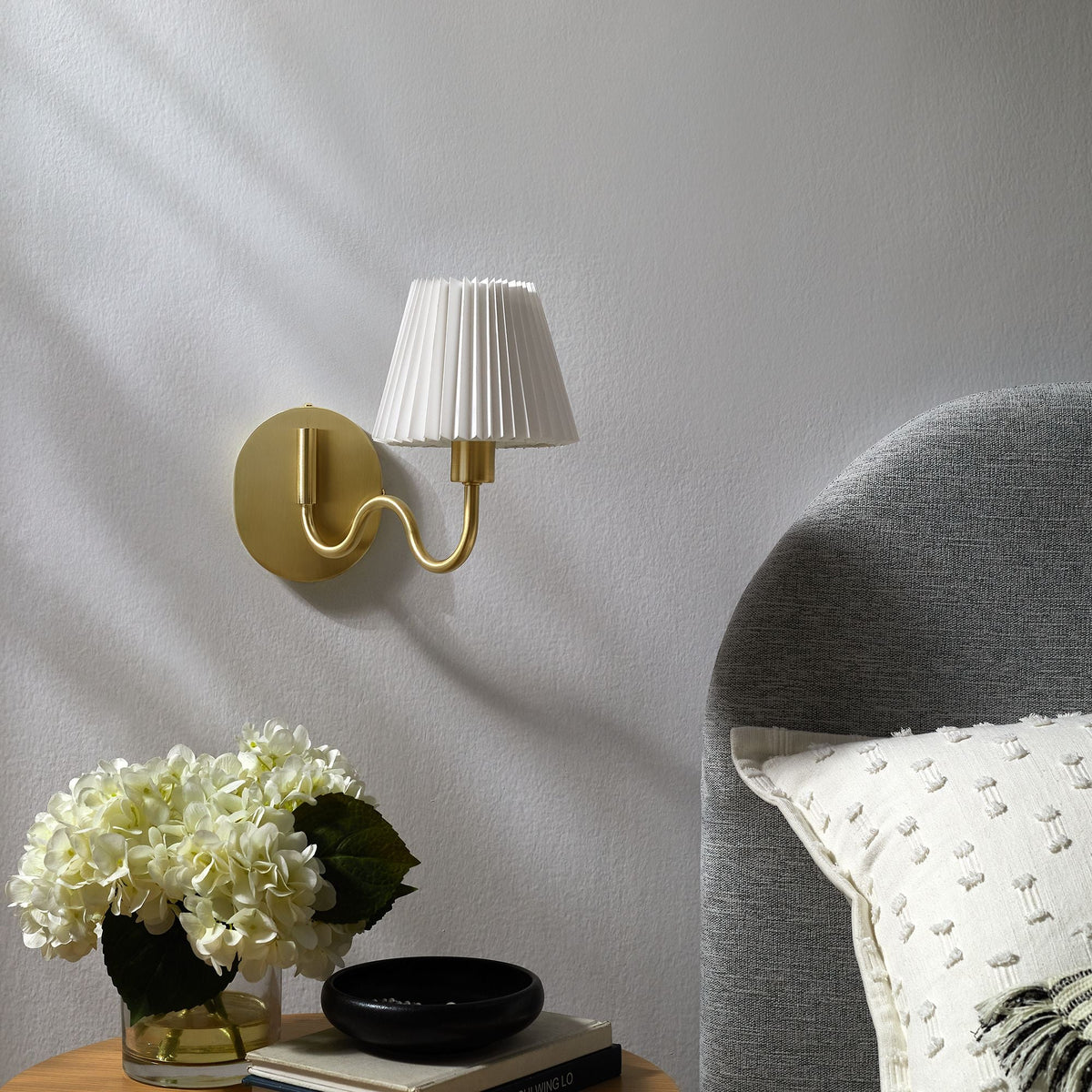 Wave Brass Squiggle Arm Wall Sconce - Ornate Home