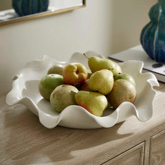 Wave White Crest Outdoor Bowl - Ornate Home