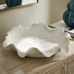 Wave White Crest Outdoor Bowl - Ornate Home