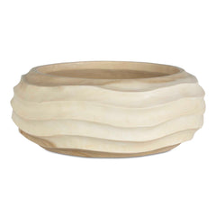 Waveform Brown Bleached Wood Bowl - Ornate Home