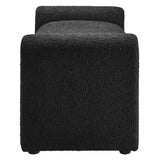 Waverly Black Boucle Fabric Bench - Ornate Home