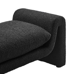 Waverly Black Boucle Fabric Bench - Ornate Home