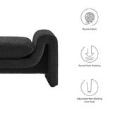 Waverly Black Boucle Fabric Bench - Ornate Home