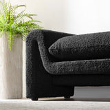 Waverly Black Boucle Fabric Bench - Ornate Home
