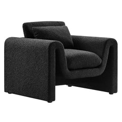 Waverly Black Boucle Upholstered Armchair - Ornate Home