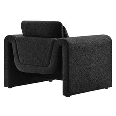 Waverly Black Boucle Upholstered Armchair - Ornate Home