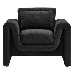 Waverly Black Boucle Upholstered Armchair - Ornate Home