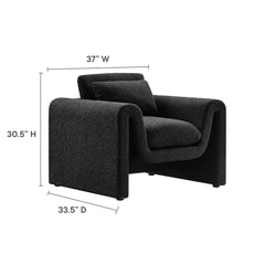 Waverly Black Boucle Upholstered Armchair - Ornate Home