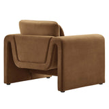 Waverly Brown Performance Velvet Armchair - Ornate Home